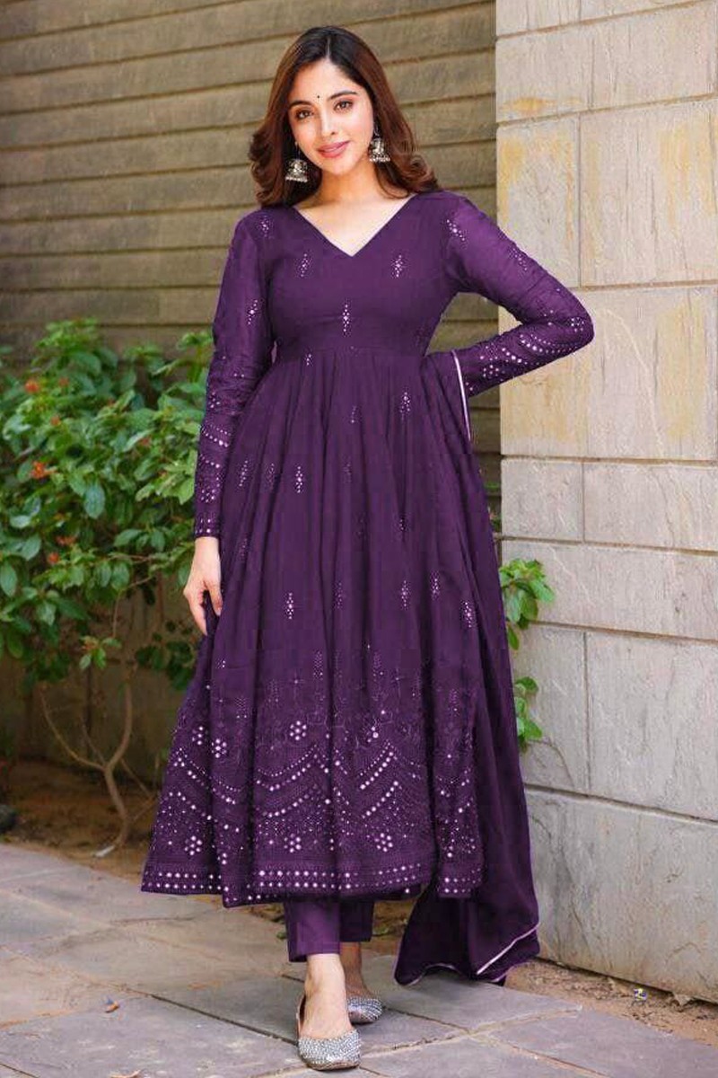 Buy Shilpa Shetty Beige Anarkali Churidar Suit Online - DMV14801 Andaaz  Fashion