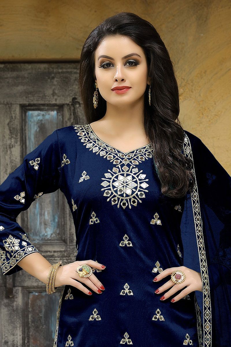 Beautiful Blue Designer Punjabi Suit