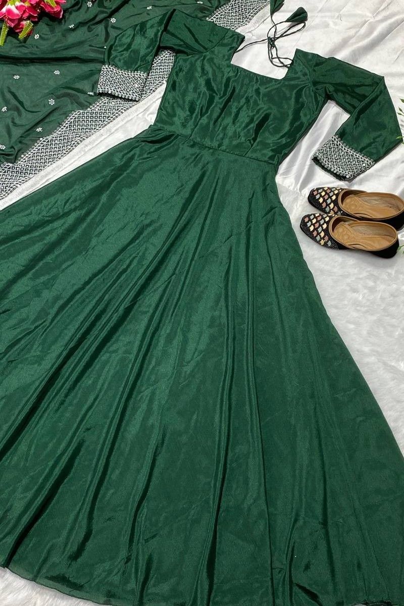 A-Line Spaghetti Straps Dark Green Long Prom Dresses with Lace, TYP165 –  Oktypes