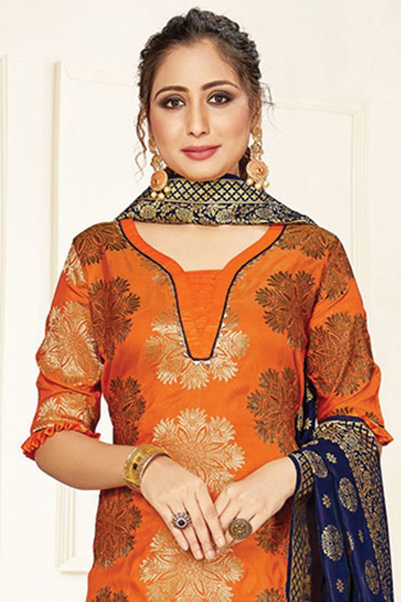 Buy online Orange Suit Set from ethnic wear for Women by Shri Krishna  Fabric for ₹939 at 62% off | 2024 Limeroad.com