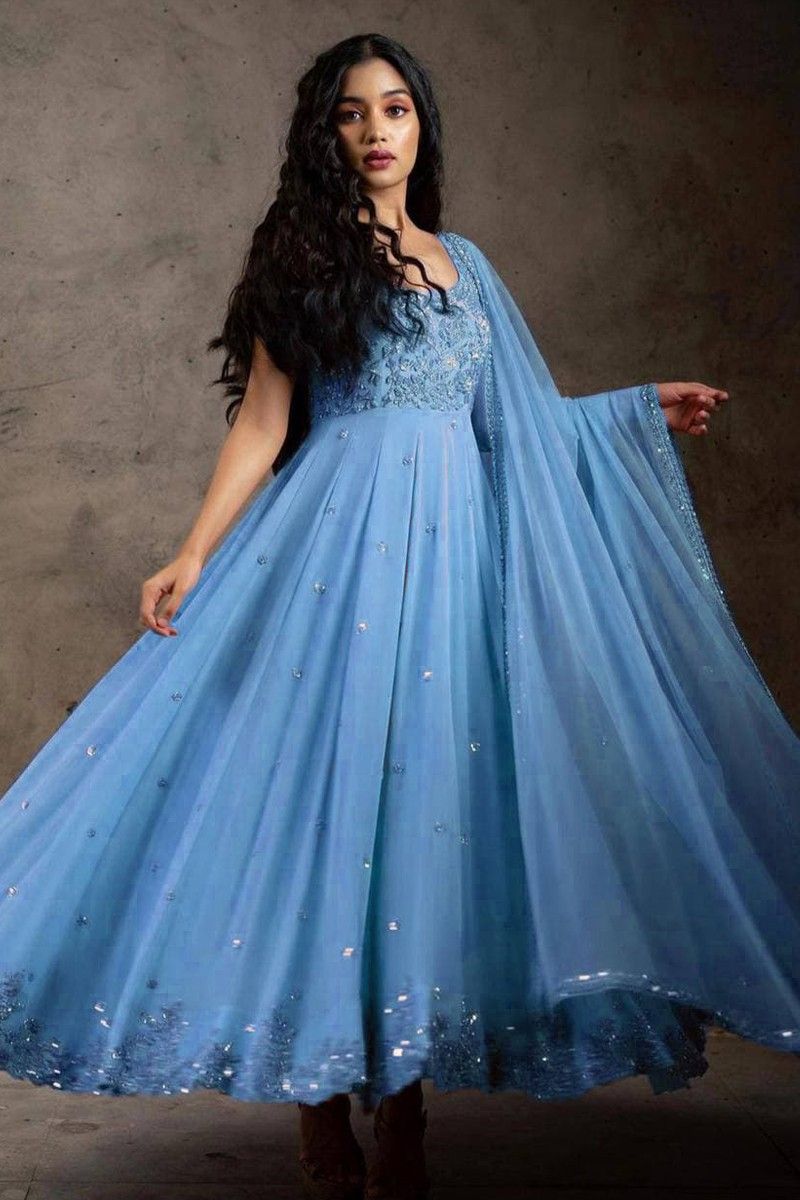 Dahlia Royal Blue Mermaid Strapless Sequins Long Prom Dress with Slit |  KissProm