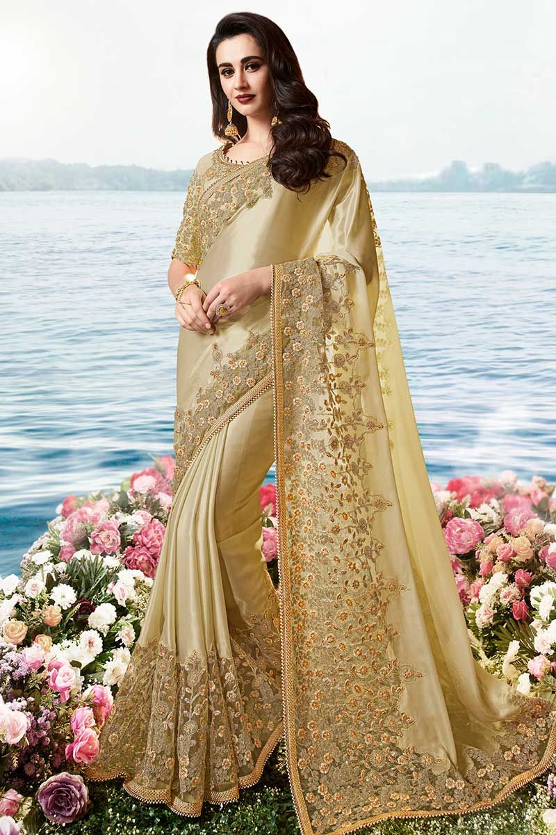 Fancy Traditional Georgette Party Saree Indian Sari Designer Wear Wedding Blouse