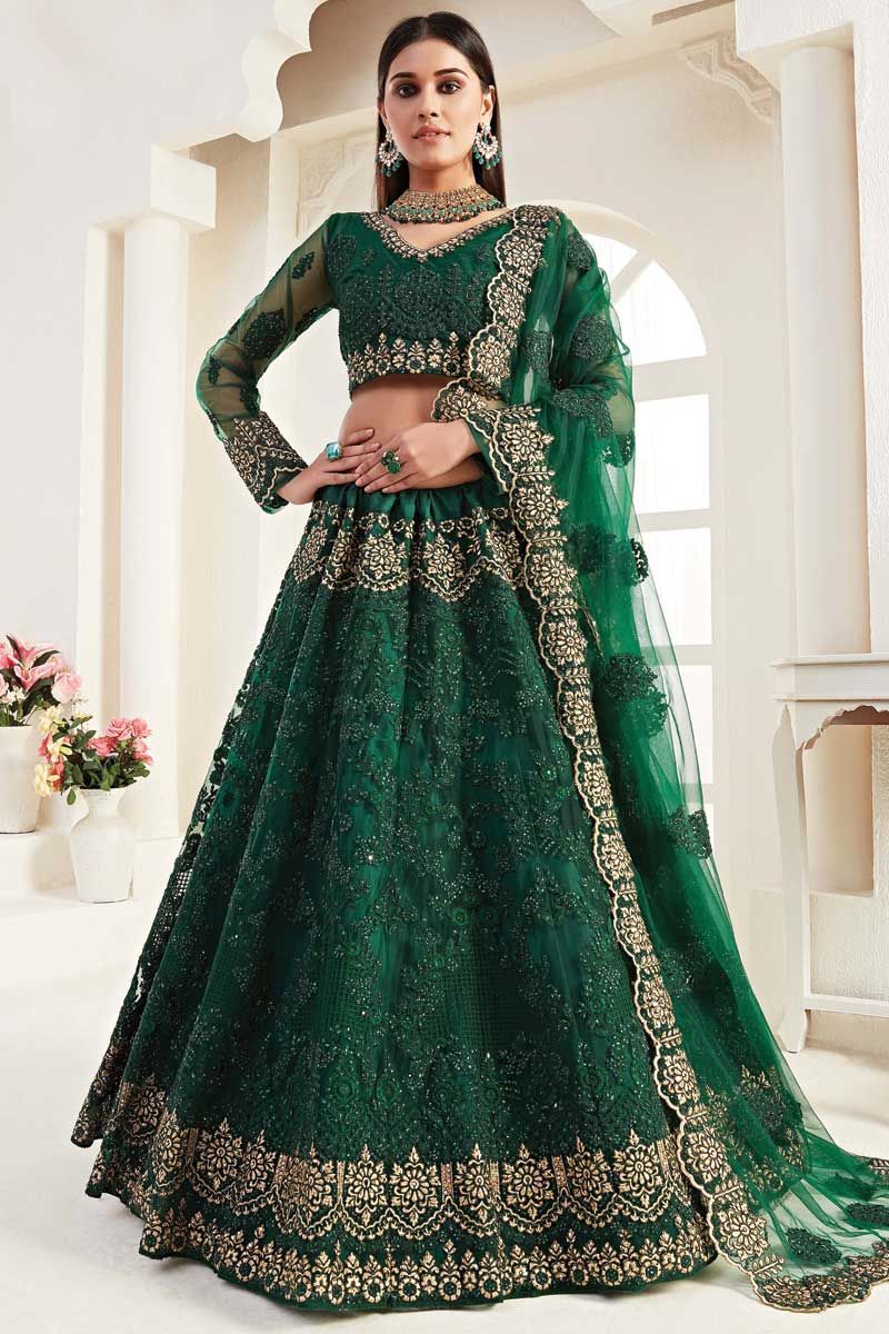 Georgette Embroidered Tiered Lehenga Set with Can-Can – Mystudiorasa