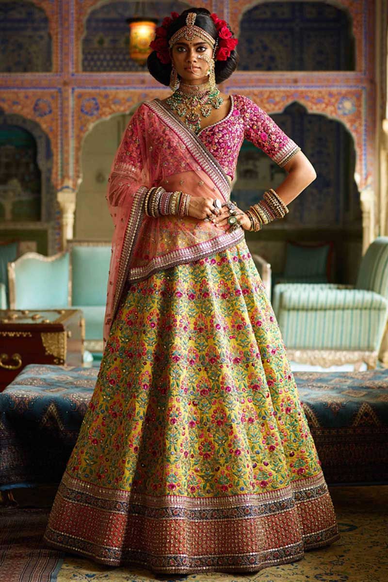 Buy Indian Yellow & Pink & Purple & Wine & Gold & Sky Blue & Navy Blue &  Rama & Light Brown Color Kanchipuram Fabric Wedding & Party Wear Occasion  Half Saree