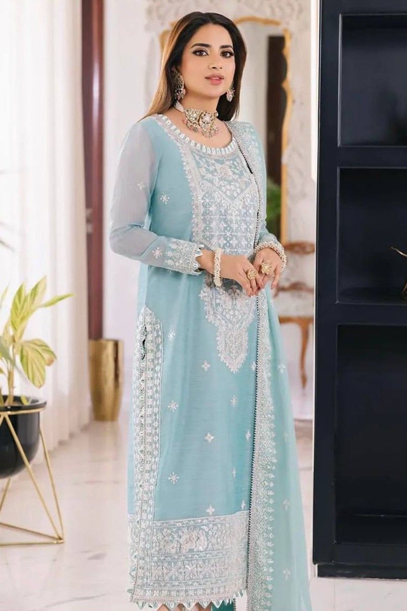 Blue Salwar Suits USA - Gorgeous Blue Salwar Suits from Kreeva