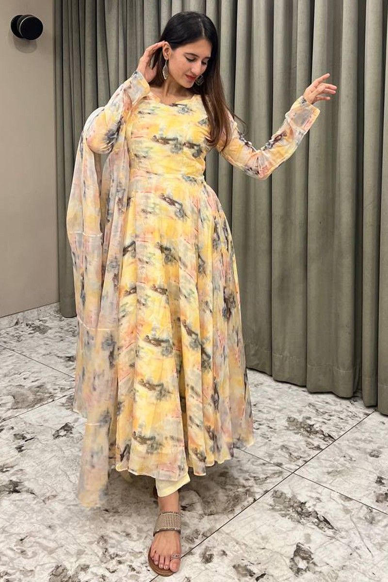 Anju Fabrics Lime Light Vol 2 Cotton Digital Print With Fancy Designer Long  Party Wear Gowns