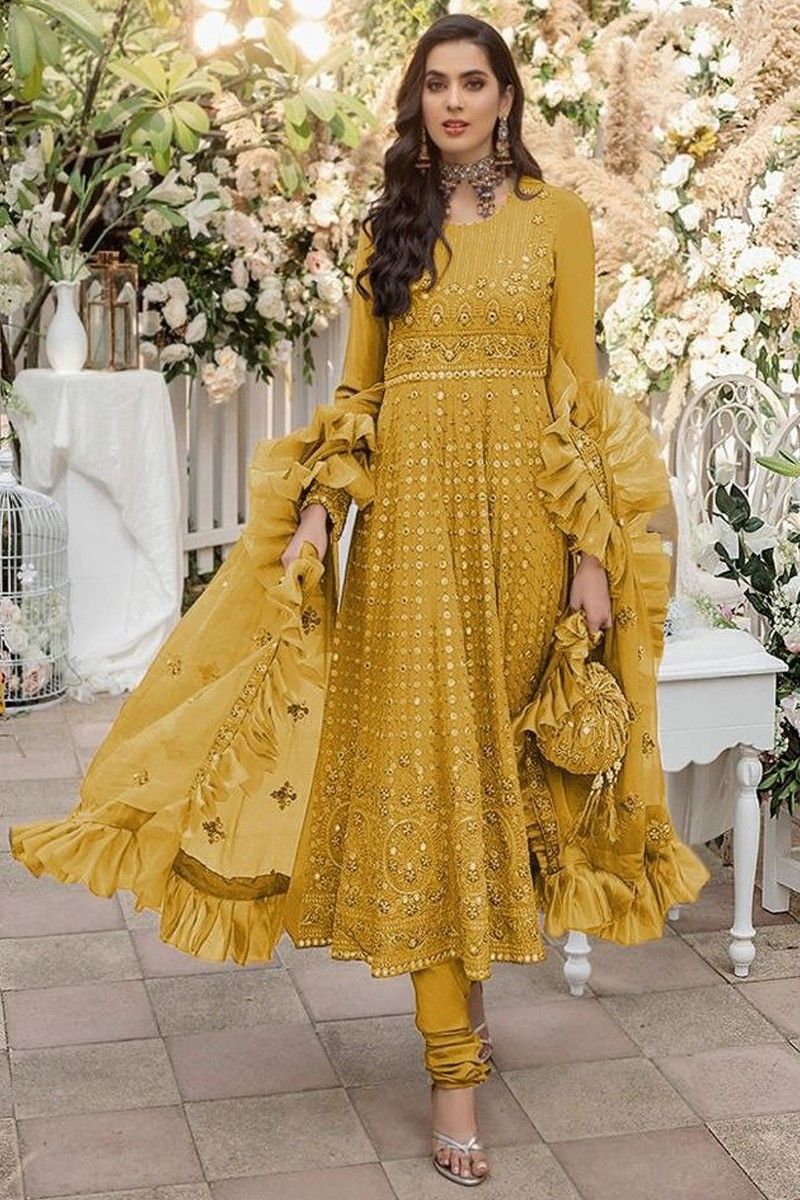 Women's dress salwar kameez with mirror work for Eid party wear. – Natasha  Kamal | Mirror work dress, Dresses for work, Stylish dresses