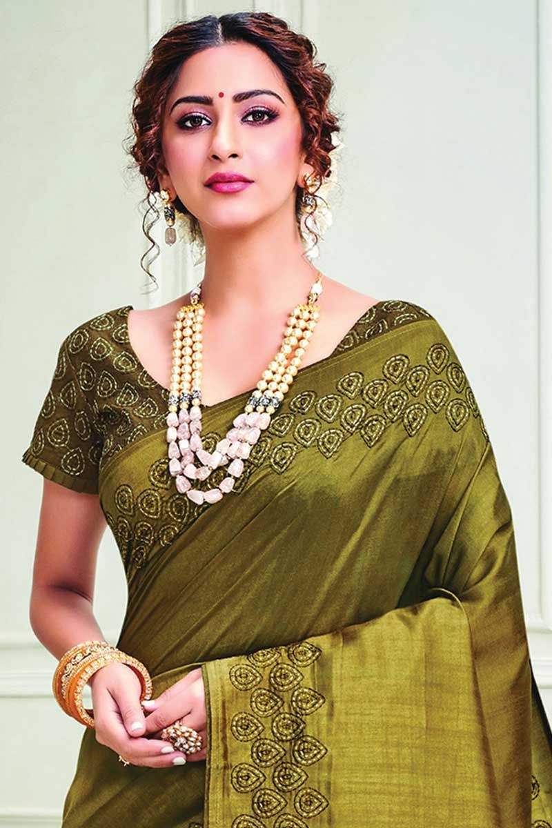 New Style Party Wear Silk Saree In Musterd Color This has been accepted in various other countries for its beauty. new style party wear silk saree in musterd color