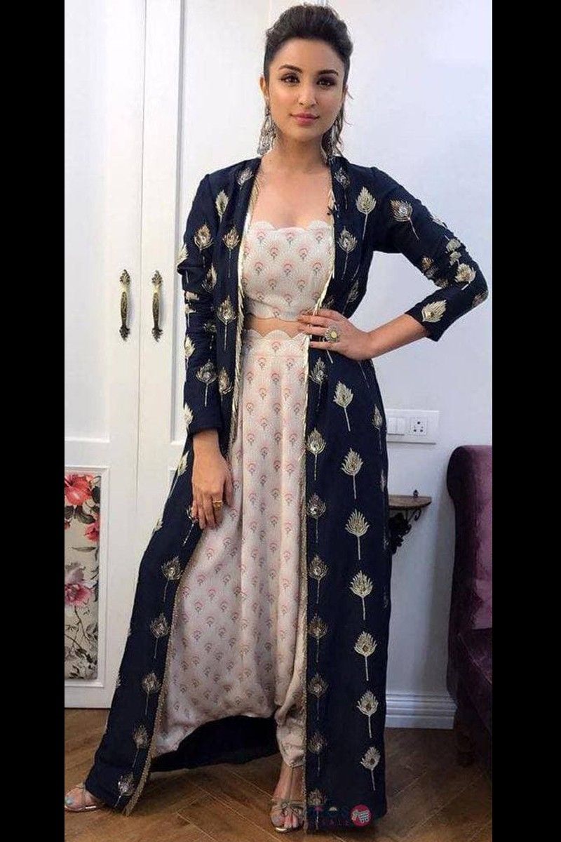 Soni Patiala Punjabi Suit with thread work and metal detailing – B Anu  Designs