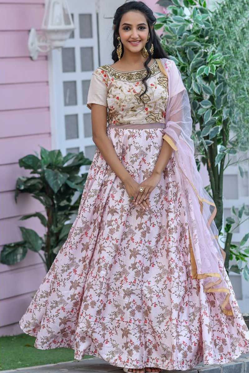 Pin On Buy Designer Chennai Silk Flamingo Pink Gown