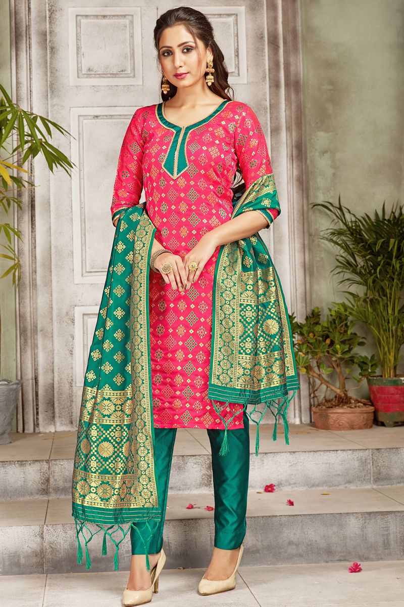 Amazon.com: Indian Banarasi Silk Embroidery Muslim Woman Silk Salwar Kameez  Suit 1610 (S, Black) : Clothing, Shoes & Jewelry