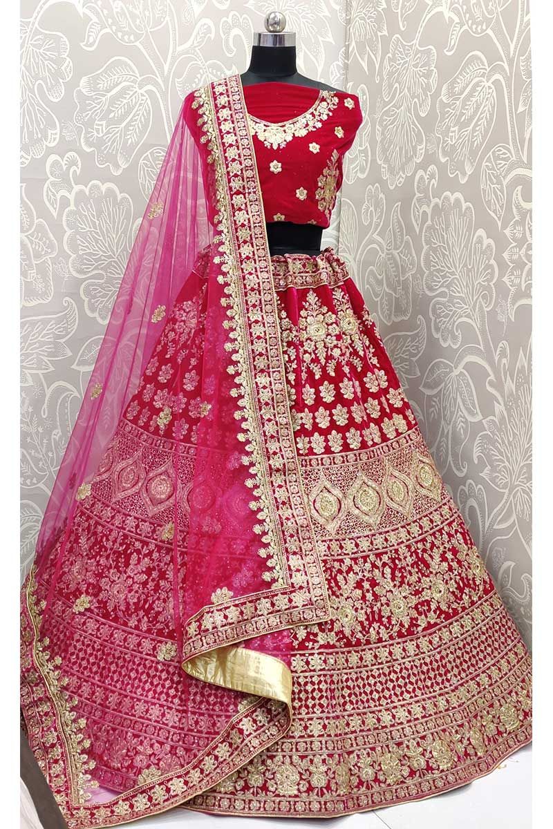 Rani Pink Indian Designer Ghagra Choli For Wedding