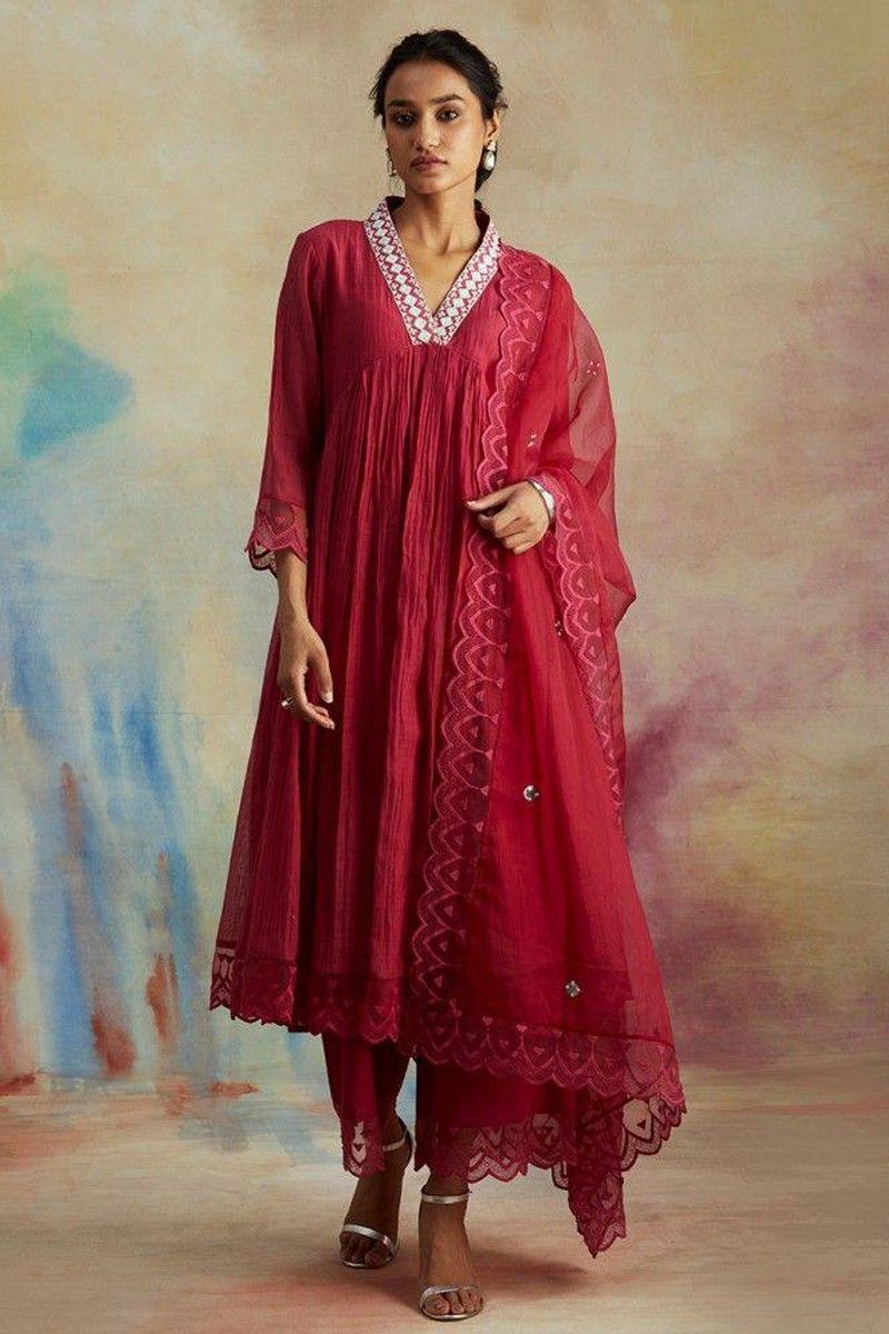 Buy Pink Cotton Silk Patola Print Anarkali Gown With Belt And Cotton Silk  Printed Dupatta by Designer SCAKHI for Women online at Kaarimarket.com