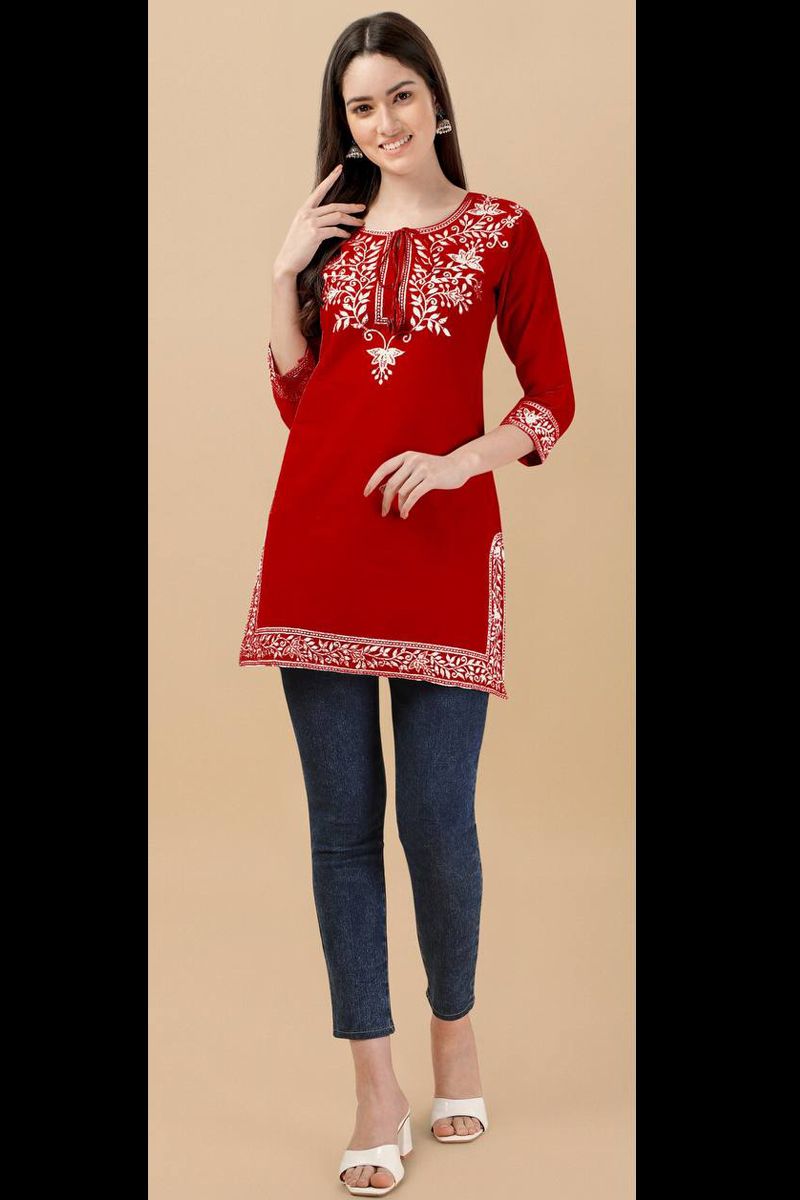 Available In All Color Women Printed Rayon Short Kurti at Best Price in  Mumbai | Missimo Collection Private Limited
