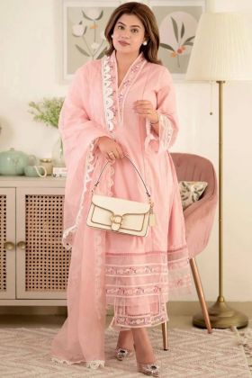 Baby Pink Pure Maska Cotton Silk Salwar Suit
