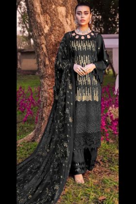 Black Chiken Embroidery Work Salwar Suit