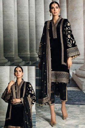 Black Embroidery Work Georgette Pakistani Salwar Suit