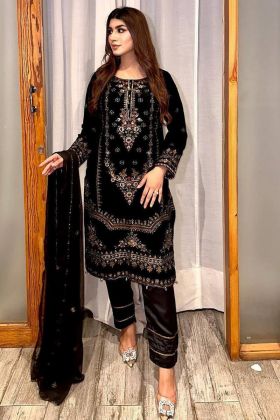 Black Sequence Work Pant Style Salwar Suit