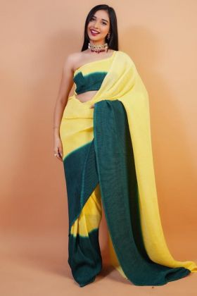 Chinon Silk Multi Color Crush Saree