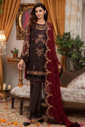 Dark Brown Pakistani Style Salwar Suit