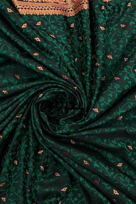 Dark Green Pure Banarasi Silk Saree