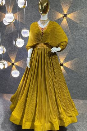 Designer Yellow Crush Anarkali Style Gown