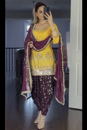 Eid Special Maroon Embroidery Work Dhoti Dress