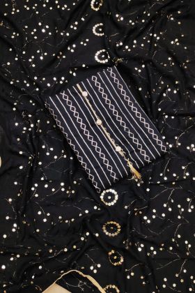 Engaging Muslin Cotton Exclusive Black Color Chudi Collection 