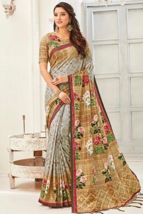 Fabulous Designing Multi Shades Kanjivaran Silk Saree