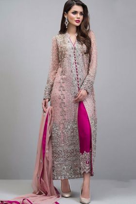 Faux Georgette Pink Pant Style Pakistani Salwar Suit 