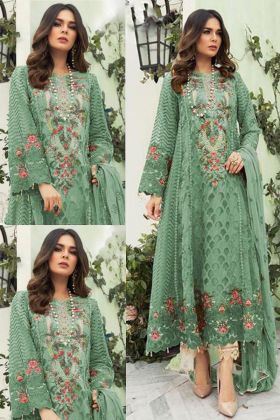 Fern Green Faux Georgette Multi Work Pakistani Suit