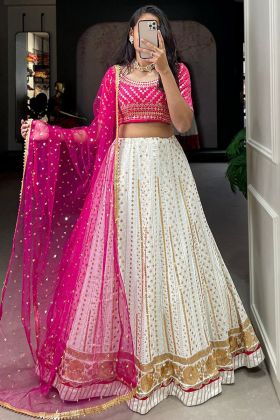 Festival Special White Sequence Embroidered Lehenga Choli