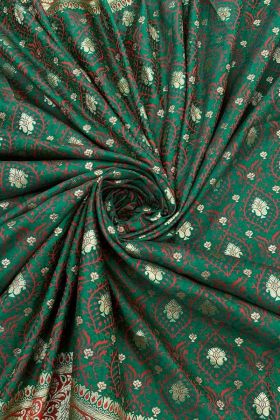 Green Ultra Satin Pure Banarasi Silk Saree