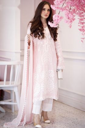 Light Pink Shine Embroidery Work Salwar Suit