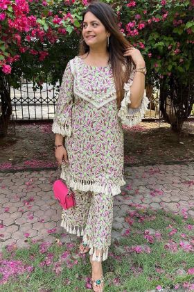 Multi Color Heavy Maslin Digital Printed Pant Style Suit