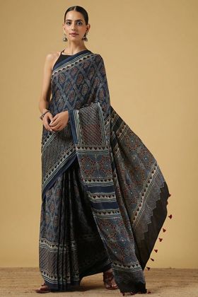 Multi Color Printed Silk Saree