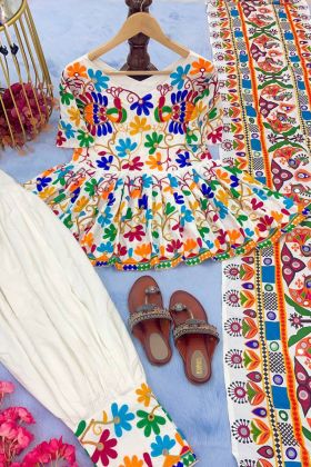 Multi Color Pure Twill Cotton Afghani Dhoti Salwar Suit