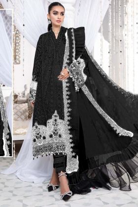 Pakistani Style Black Embroidery Work Salwar Suit