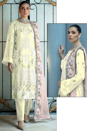 Pakistani Style Pale Yellow Salwar Suit