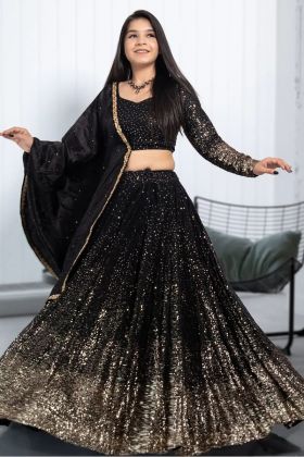 Party Special Black Sequence Work Lehenga Choli
