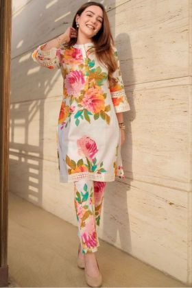 Party Special Multi Color Printed Pant Style Dress