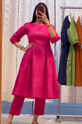 Pink Thread Work Readymade Salwar Suit