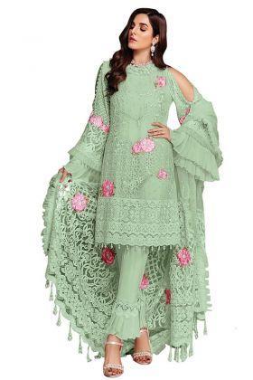 Pista Embroidery Work Pakistani Style Salwar Suit