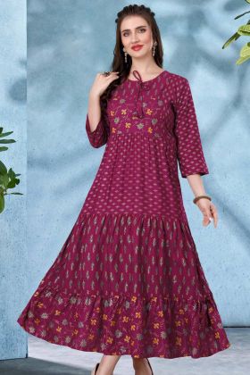 Women Short Sleeves Shrink Resistance Casual Wear Printed Rayon Anarkali  Kurtis Bust Size: 30 Inch (In) at Best Price in Neemuch | Krishna  Collections