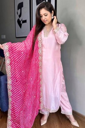 Rakhi Festival Wear Light Pink Fresh Crepe Dress