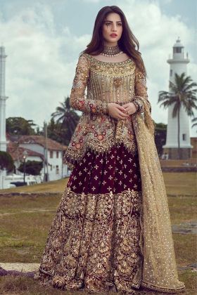 Ramzan Eid Special Dusty Brown Embroidered Designer Salwar Suit