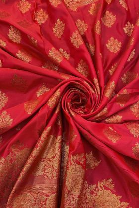 Red Weaving Work Banarasi Silk Saree