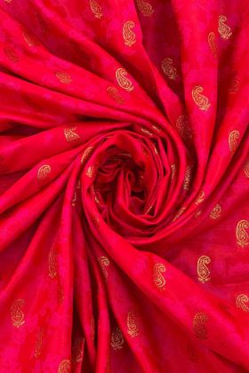 Red Weaving Work Wedding Saree