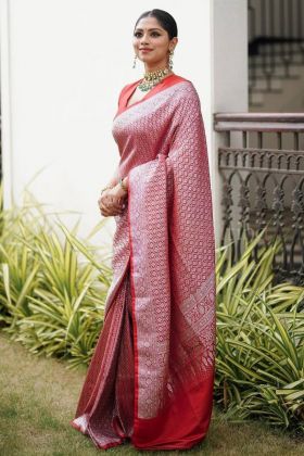 Wedding Special Gajari Banarasi Soft Silk Saree