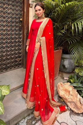 Wedding Special Red Chain Sequence Work Gown